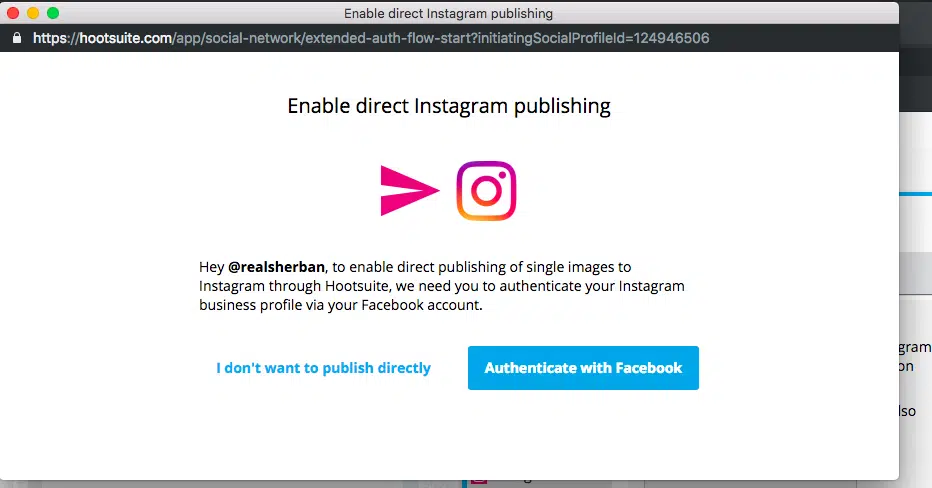 Can't Connect Instagram with Hootsuite - Unable to Connect
