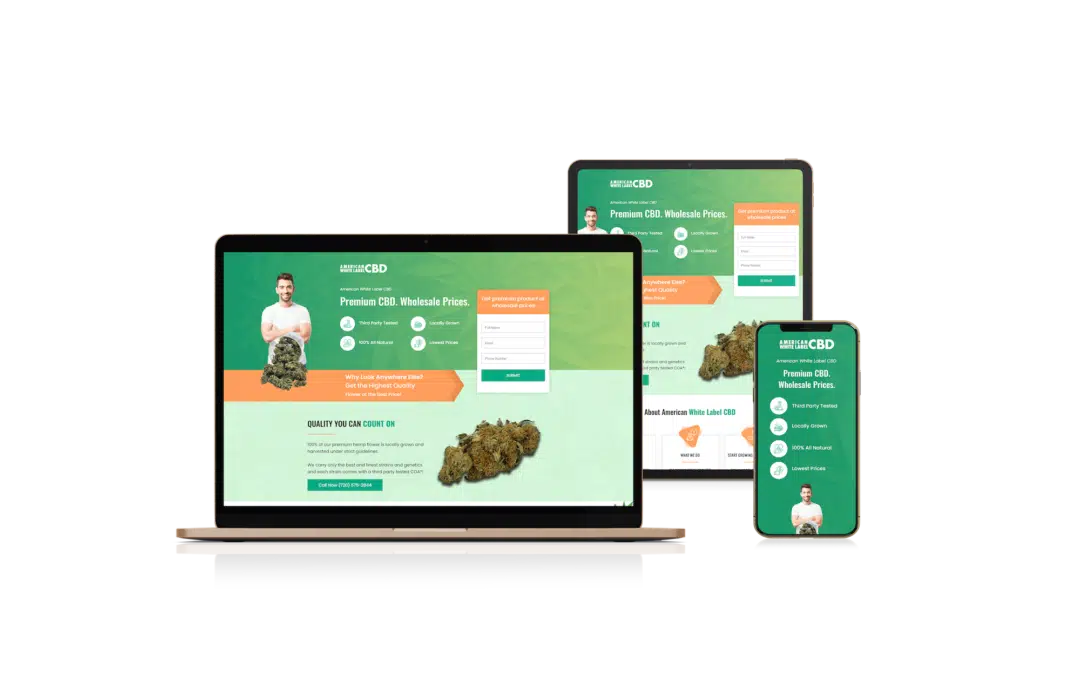 Landing Page Design for Hemp Products Seller